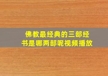 佛教最经典的三部经书是哪两部呢视频播放