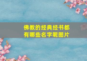 佛教的经典经书都有哪些名字呢图片