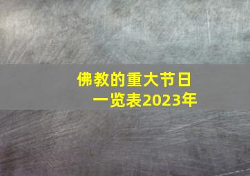 佛教的重大节日一览表2023年