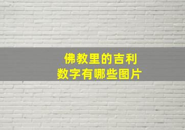 佛教里的吉利数字有哪些图片