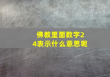 佛教里面数字24表示什么意思呢