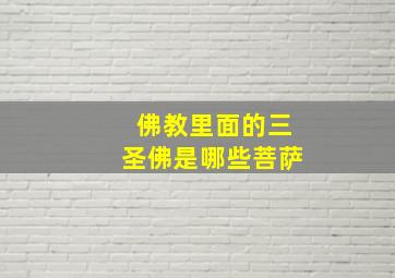 佛教里面的三圣佛是哪些菩萨