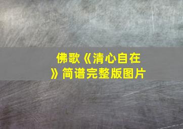 佛歌《清心自在》简谱完整版图片