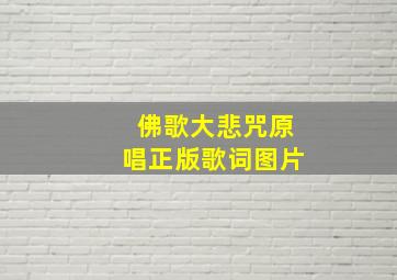 佛歌大悲咒原唱正版歌词图片