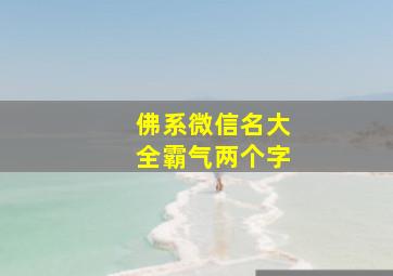 佛系微信名大全霸气两个字