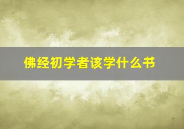 佛经初学者该学什么书