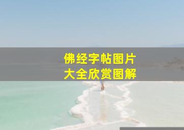 佛经字帖图片大全欣赏图解