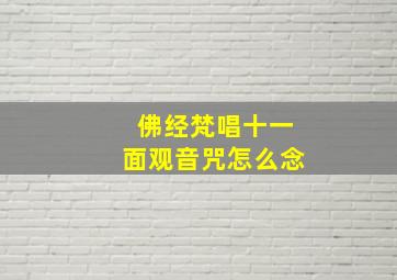 佛经梵唱十一面观音咒怎么念