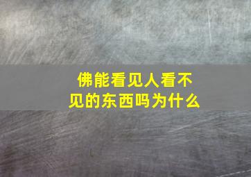 佛能看见人看不见的东西吗为什么