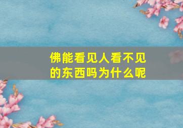 佛能看见人看不见的东西吗为什么呢