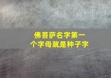 佛菩萨名字第一个字母就是种子字