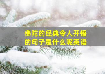 佛陀的经典令人开悟的句子是什么呢英语