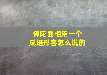 佛陀面相用一个成语形容怎么说的