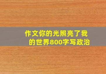 作文你的光照亮了我的世界800字写政治