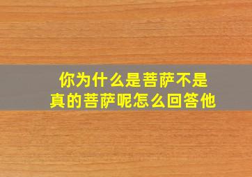 你为什么是菩萨不是真的菩萨呢怎么回答他