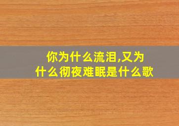 你为什么流泪,又为什么彻夜难眠是什么歌