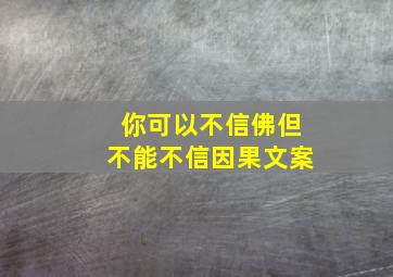 你可以不信佛但不能不信因果文案