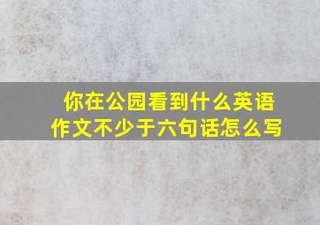 你在公园看到什么英语作文不少于六句话怎么写