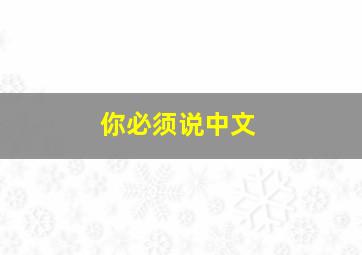 你必须说中文