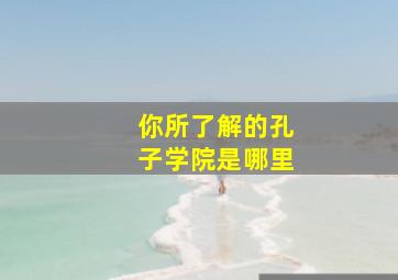 你所了解的孔子学院是哪里