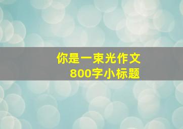 你是一束光作文800字小标题