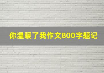 你温暖了我作文800字题记