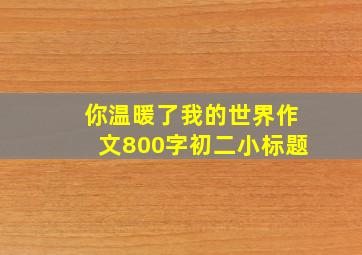 你温暖了我的世界作文800字初二小标题