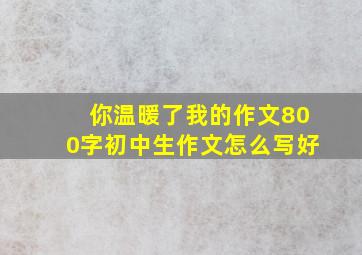 你温暖了我的作文800字初中生作文怎么写好