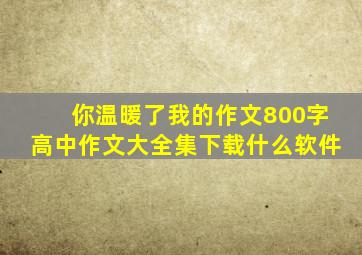 你温暖了我的作文800字高中作文大全集下载什么软件