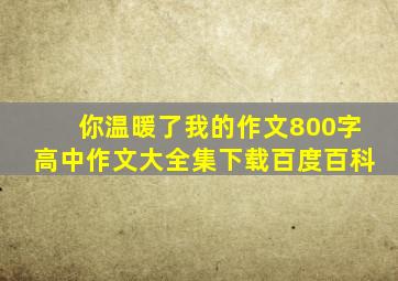 你温暖了我的作文800字高中作文大全集下载百度百科