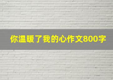 你温暖了我的心作文800字