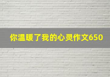 你温暖了我的心灵作文650