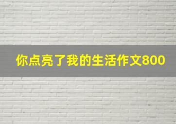 你点亮了我的生活作文800