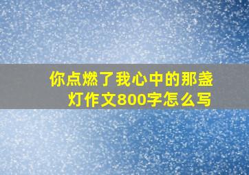 你点燃了我心中的那盏灯作文800字怎么写