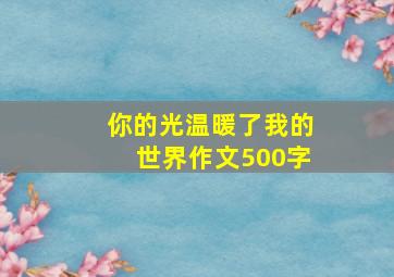 你的光温暖了我的世界作文500字