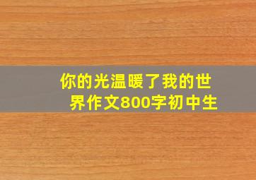 你的光温暖了我的世界作文800字初中生