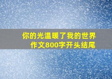 你的光温暖了我的世界作文800字开头结尾