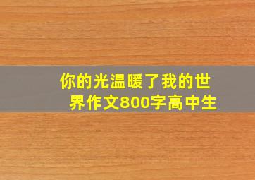 你的光温暖了我的世界作文800字高中生