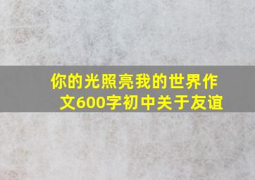 你的光照亮我的世界作文600字初中关于友谊