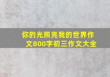 你的光照亮我的世界作文800字初三作文大全