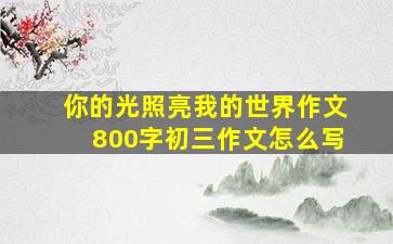 你的光照亮我的世界作文800字初三作文怎么写