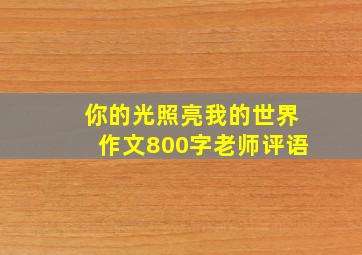 你的光照亮我的世界作文800字老师评语