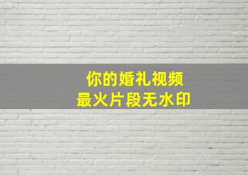 你的婚礼视频最火片段无水印