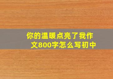 你的温暖点亮了我作文800字怎么写初中