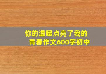 你的温暖点亮了我的青春作文600字初中