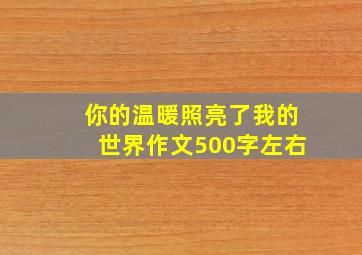 你的温暖照亮了我的世界作文500字左右