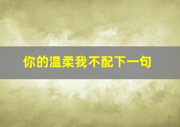 你的温柔我不配下一句