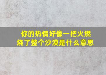 你的热情好像一把火燃烧了整个沙漠是什么意思