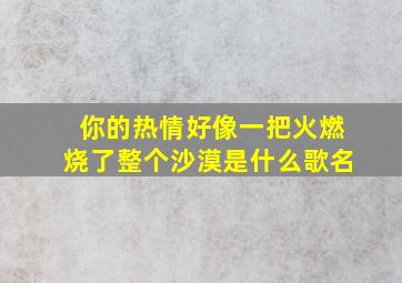 你的热情好像一把火燃烧了整个沙漠是什么歌名