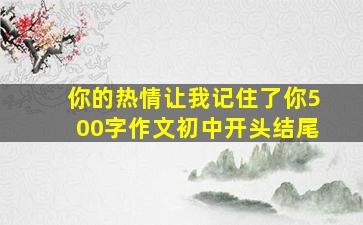 你的热情让我记住了你500字作文初中开头结尾